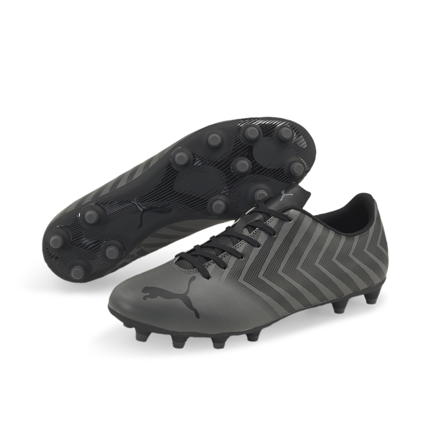 Zapatos Fútbol Hombre Puma Tacto II FG AG Gris/Negro