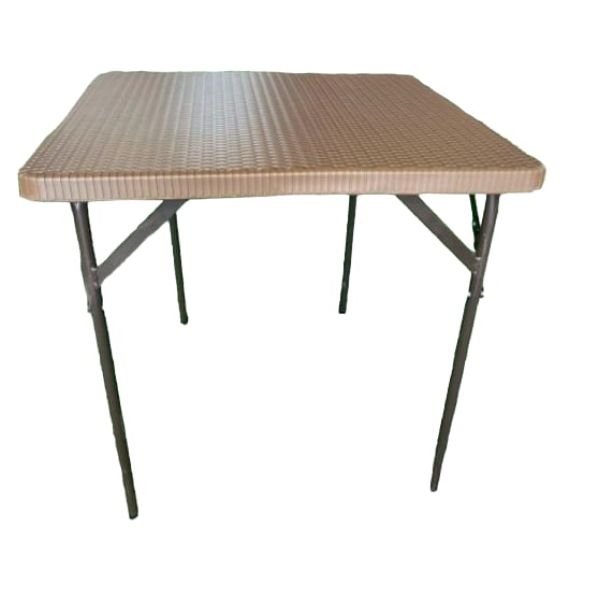 MESA PLEGABLE UNIQUE CUADRADA RATTAN MARRÓN P/4 PERSONAS MCR80