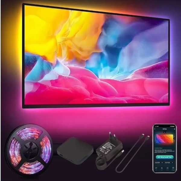 LUCES INTELIGENTES AMBILIGHT KIT HOMIE WIFI HDMI 4K  DE 32´´HASTA TV 65´´