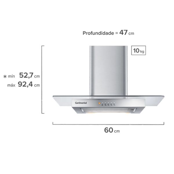 Comprá Campana Extractora Continental CC6VX de Pared - Plata 60 cm - Envios  a todo el Paraguay