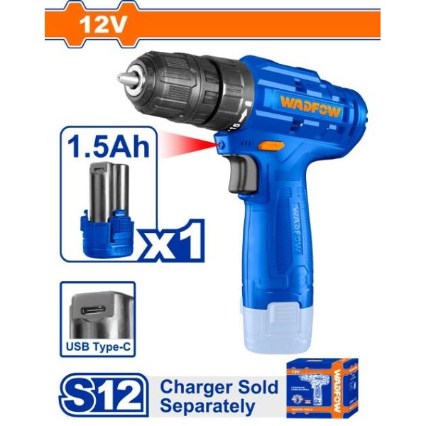 TALADRO ATORN A BATERIA 12V TIPO C 20NM BAT WADFOW WCDS510 