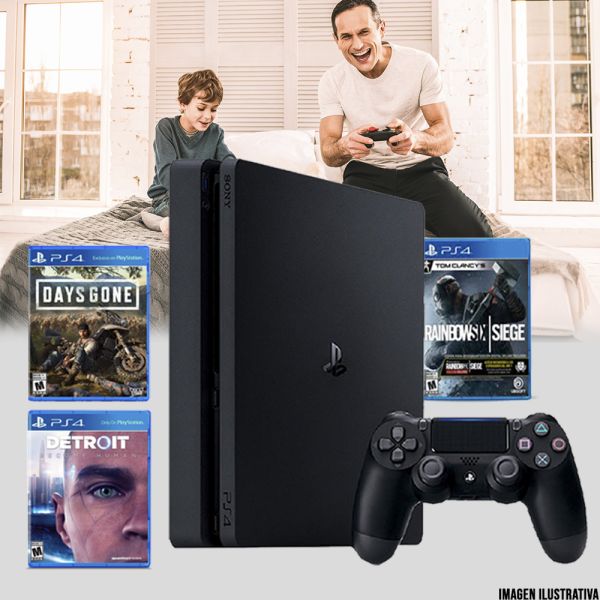 TUPI S.A. - JUEGO ELECTRONICO PLAY STATION 4 SONY 1TB SLIM +3 JUEGOS