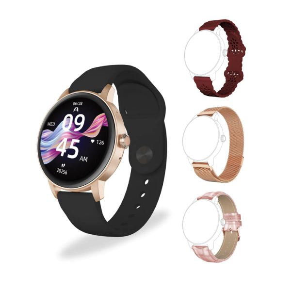 RELOJ SMART WATCH ARGOMTECH-WT-6030RG C30 MALLA PINK GOLD/EMBRO./BLACK RT180558