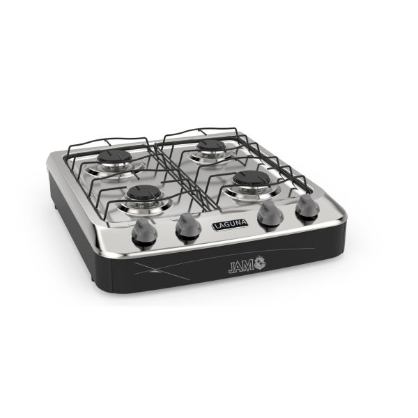 COCINA ANAFE JAM LAGUNA 4H  / MESA INOX / NEGRO / 11906