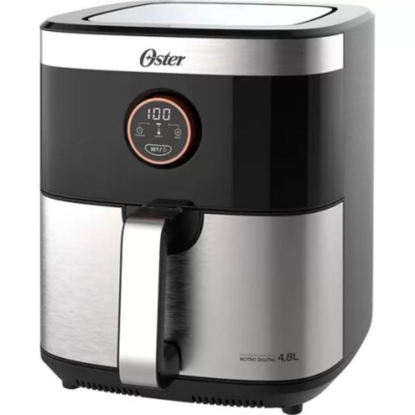 FREIDORA AIR FRYER OSTER 4.8LTS 8 FUNCIONES NEGRO&INOX OFRT660-220