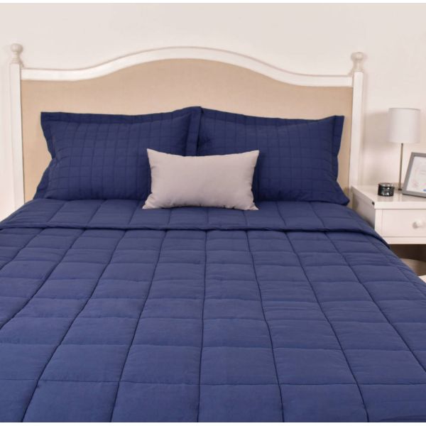 EDREDON PILAR 250X240 COL.BASIC AZUL