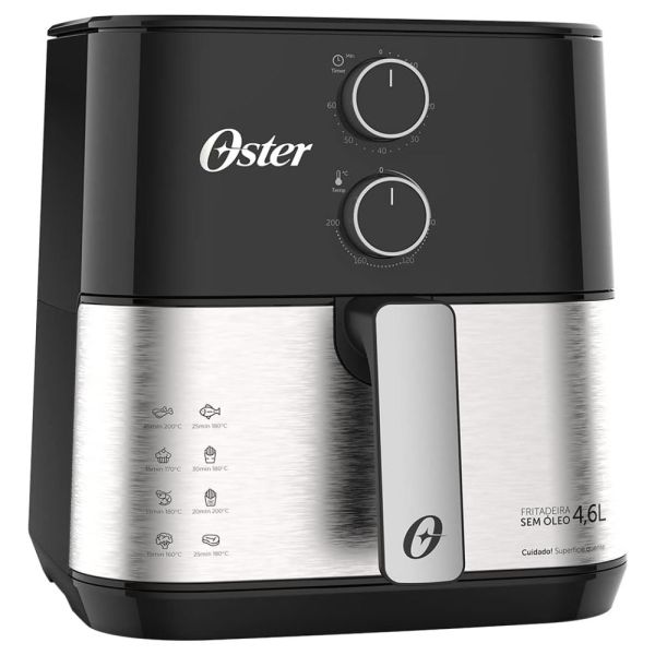 FREIDORA DE AIRE OSTER OFRT520-220-2 ACERO INOX 4,6LTS TEMP. DE 80° HASTA 200°