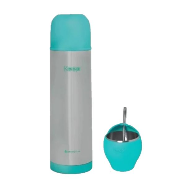 SET DE MATE Y TERMO KEEP 500 ML TURQUESA