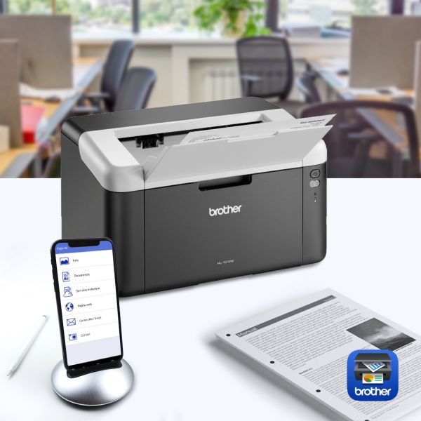 Impresora láser - BROTHER HL-1212W BROTHER , Laser, 2400 x 600 ppp, 20  ppmppm, Blanco