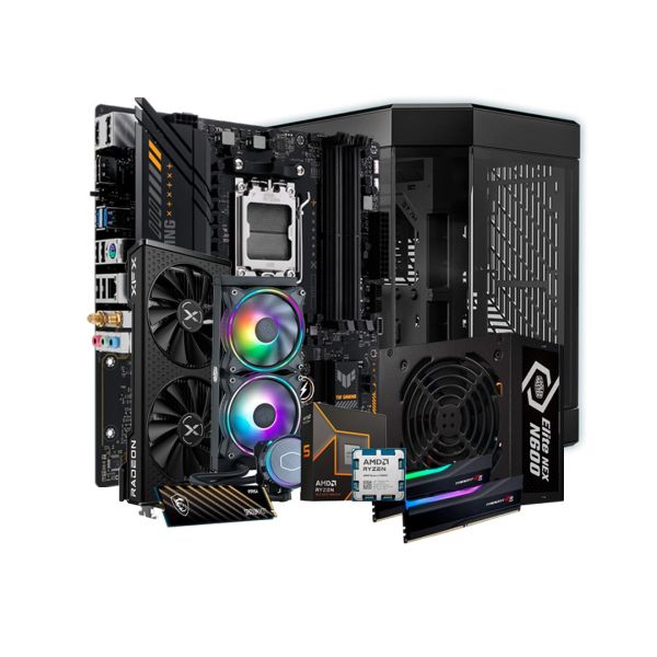 PC GAMER AUR03 RYZEN 5 9600X | DDR5 | RX7600 | HYTE Y60 | SSD NVME