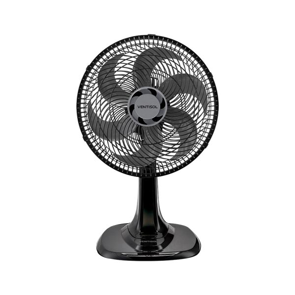 VENTILADOR DE MESA 30 CM TURBO 6 ASPAS VENTISOL NEGRO
