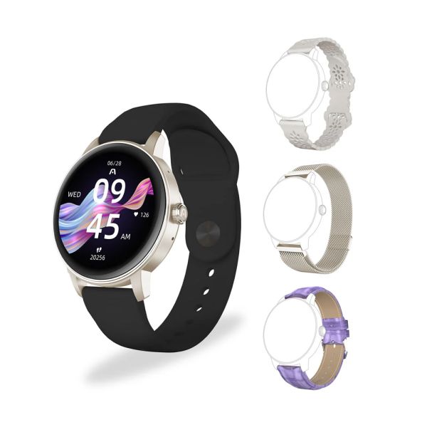 RELOJ SMART WATCH ARGOMTECH-WT-6030BG C30 MALLA BLACK/PURPL/IVORY FLORA RTC80602