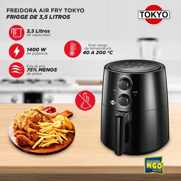  Freidora de aire de 4 litros, freidora eléctrica de gran  capacidad para el hogar, freidora eléctrica inteligente y saludable, horno  de máquina de papas fritas : Hogar y Cocina