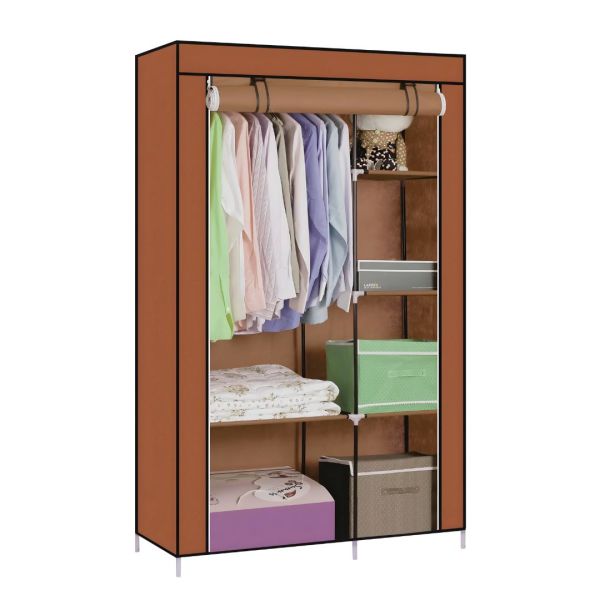 ROPERO ORGANIZADOR DE TELA DDR-005 MARRON – ARMABLE Y TRANSPORTABLE