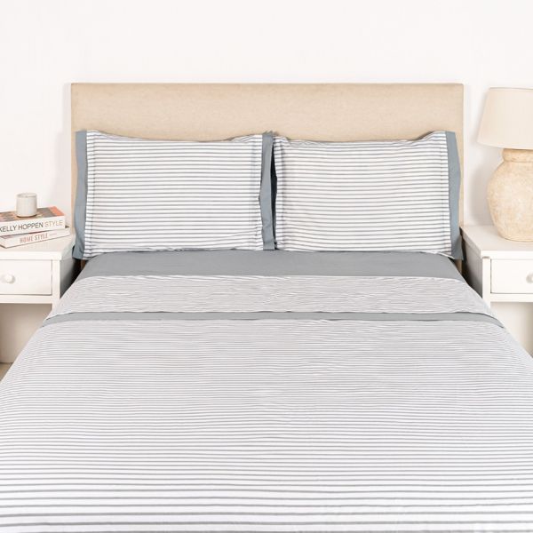 JUEGO DE SABANA PILAR FULL 140X200COL.II/2024 ELEONOR RAYITAS CEMENTO 0945008