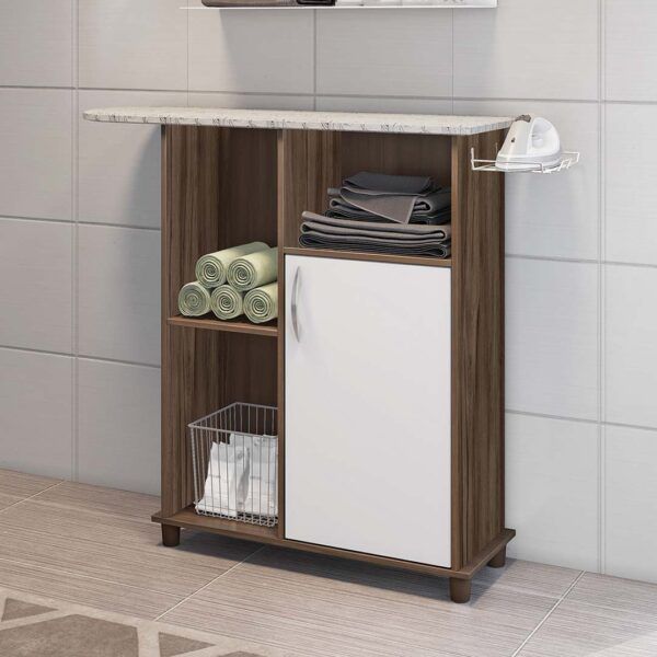 MESA DE PLANCHAR ABBA FLORENCE NOTAVEL NOGAL TREND | BLANCO