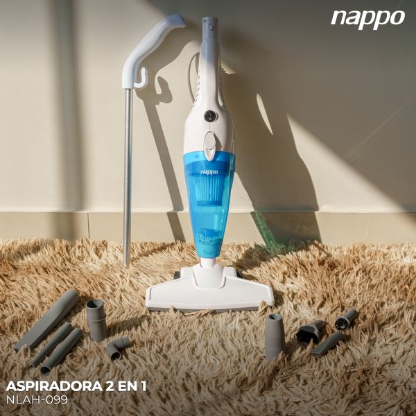 Aspiradora 2 En 1 Nappo Boost 1000w Vertical Y De Mano Color Blanco/Celeste