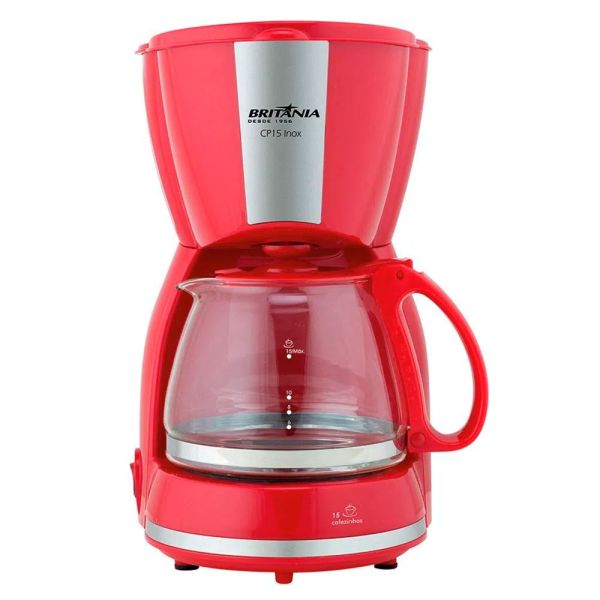 CAFETERA BRITANIA CP15 INOX ROJO