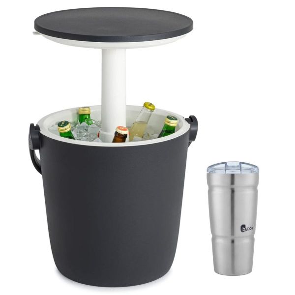 CONSERVADORA KETER GO BAR GRIS OSCURO + VASO CERVECERO