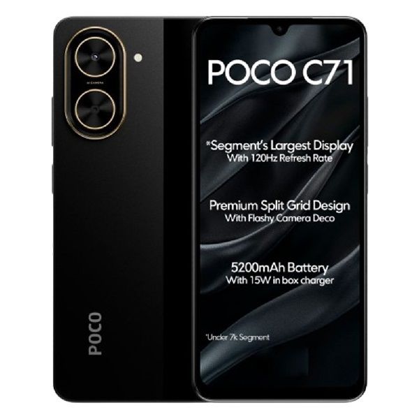 CELULAR XIAOMI POCO C71 DS LTE 3/64GB BLACK 15W 104814-8 GTIA 6MESES
