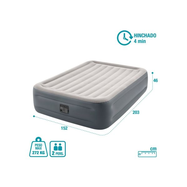 COLCHON INFLABLE INTEX CON INFLADOR INCORPORADO 152X203X46CM I64126