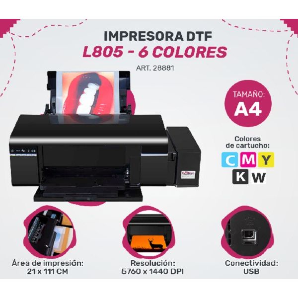 TUPI S.A. - IMPRESORA DTF (A4) EPSON L805 - 6 COLORES