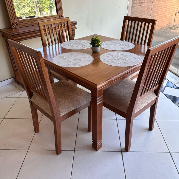 JUEGO DE COMEDOR CABRINI 4 SILLAS MUEBLES CORONEL
