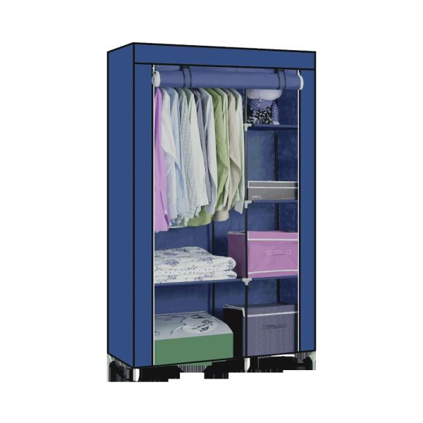 ROPERO ORGANIZADOR DE TELA DDR-005 AZUL – ARMABLE Y TRANSPORTABLE