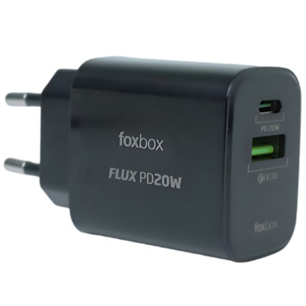 CARGADOR DE PARED FOXBOX FLUX. NEGRO
