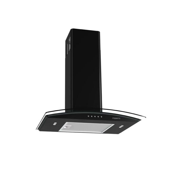 CAMPANA DE PARED FOGATTI 60 VIDRIO CURVO NEGRO