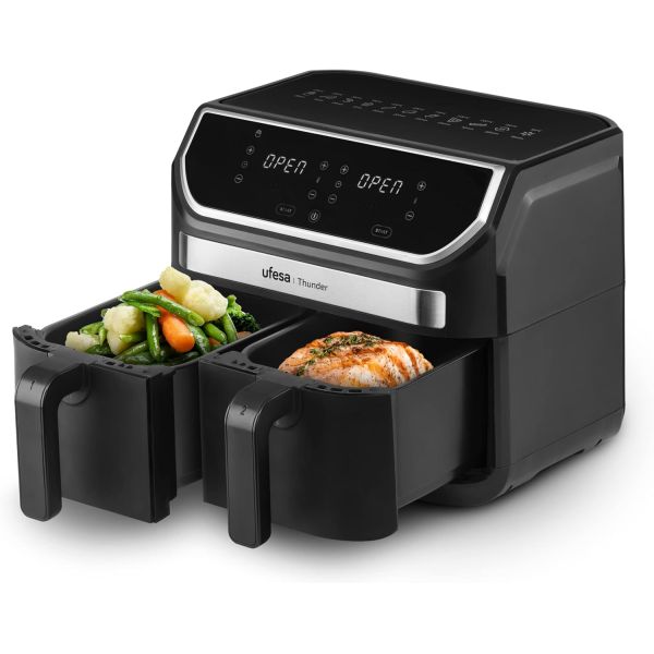FREIDORA UFESA AIR FRYER THUNDER DIG DUAL 9LTS NEGRO