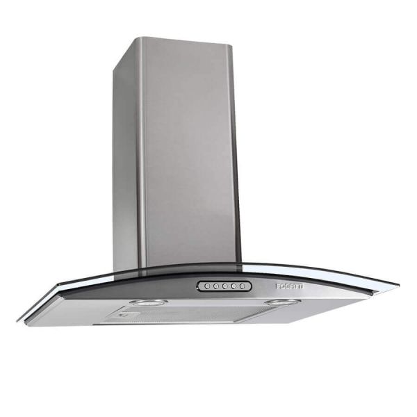CAMPANA DE PARED FOGATTI VIDRIO CURVO 60CM INOX