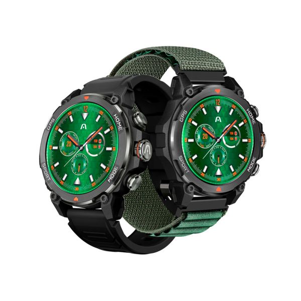 RELOJ SMARTWATCH ARGOMTECH-WT-6080BK C80 44MM MALLA BLACK//MILIT. GREEN RT261051