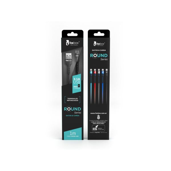 CABLE FOXBOX ROUND MICRO. NEGRO