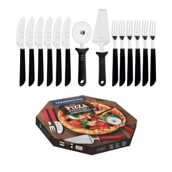 JUEGO PARA PIZZA TRAMONTINA 14 PZAS NEGRO 25099/022