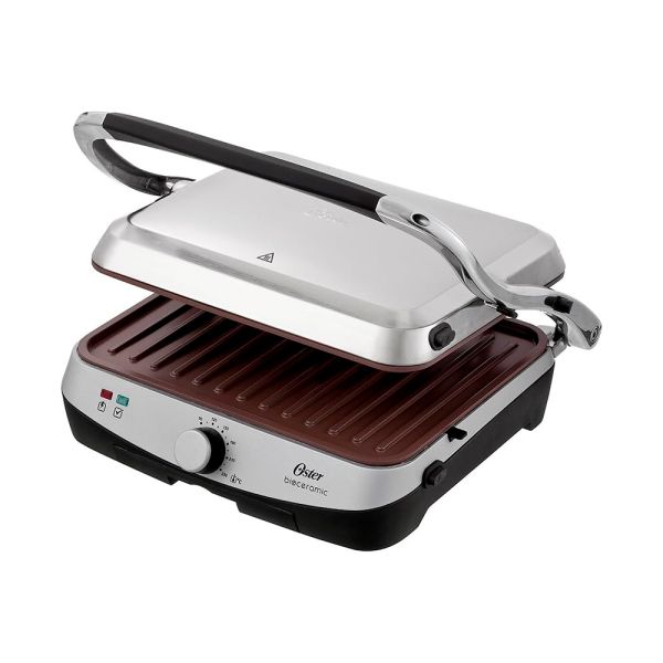 PARRILLA OSTER BIOCERAMICA 100 NATURAL CKSTPA4881-057 2 EN 1 APERTURA 180°