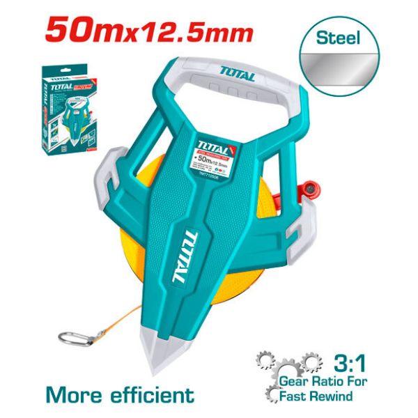CINTA METRICA DE ACERO 50MX12.5MM TOTAL