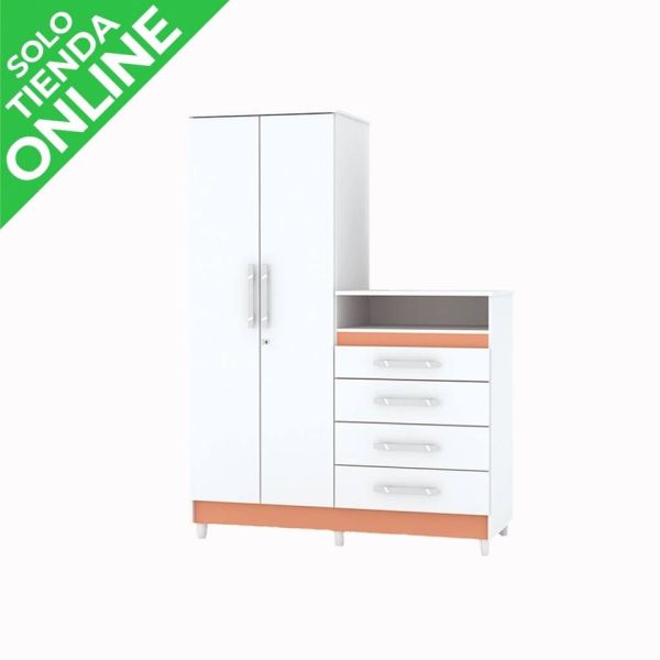 ROPERO C/ COMODA LINE UNANIME BLANCO/CAMARIM