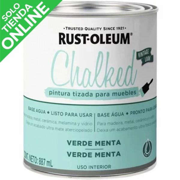 PINTURA RUST - OLEUM CHALKED TIZA VERDE MENTA 887ML R011593