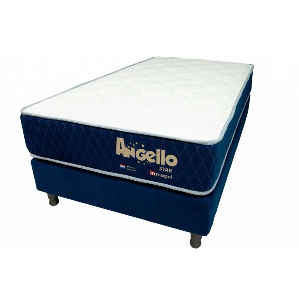 BASE C/COLCHON 100X190 ANGELLO STAR AZUL INMAPOL