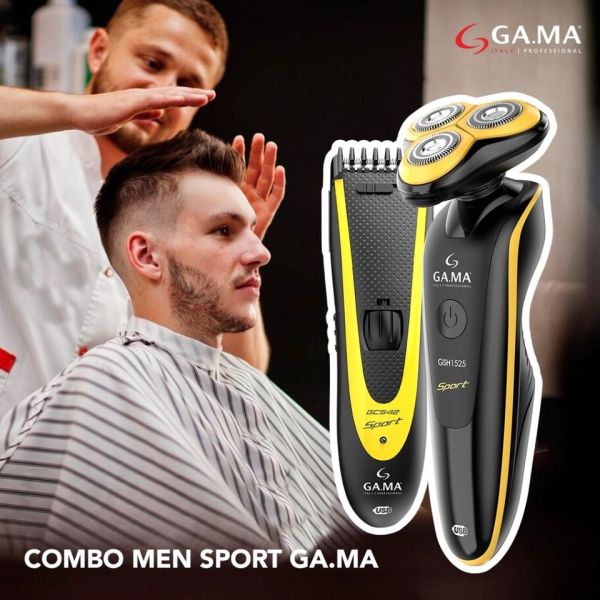 COMBO GA.MA SPORT MEN CORTA PELO + AFEITADORA YELLOW 900-7131