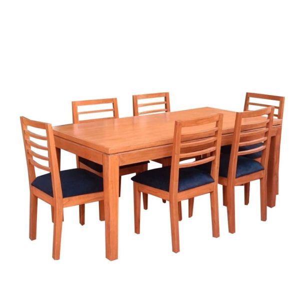 JUEGO DE COMEDOR SOFIA 6 SILLAS TAPIZADO NEGRO MUEBLES CORONEL