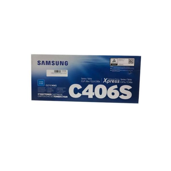 TONER CYAN PARA IMPRESORA SAMSUNG CLP365/CLX3305 C410 Y C460W CLT-C406SXAA