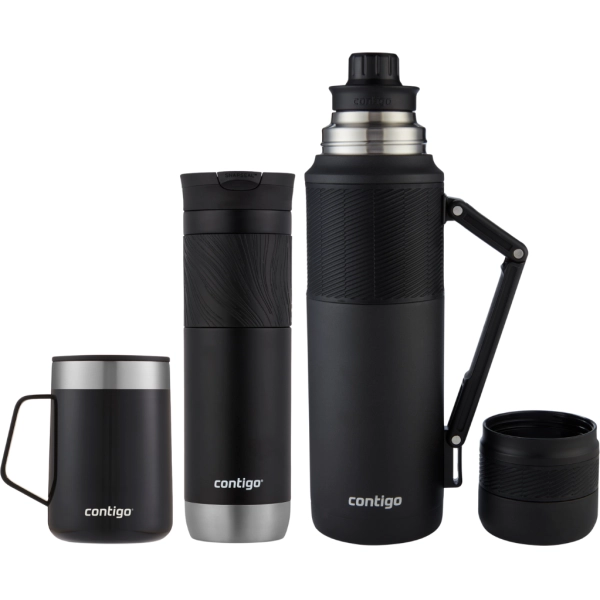 COMBO CONTIGO ALL BLACK TERMO MATERO C/MANIJA 1.1LTS. + VASO TERMICO 709ML.  + TAZA TERMICA 414ML. - TUPI S.A.