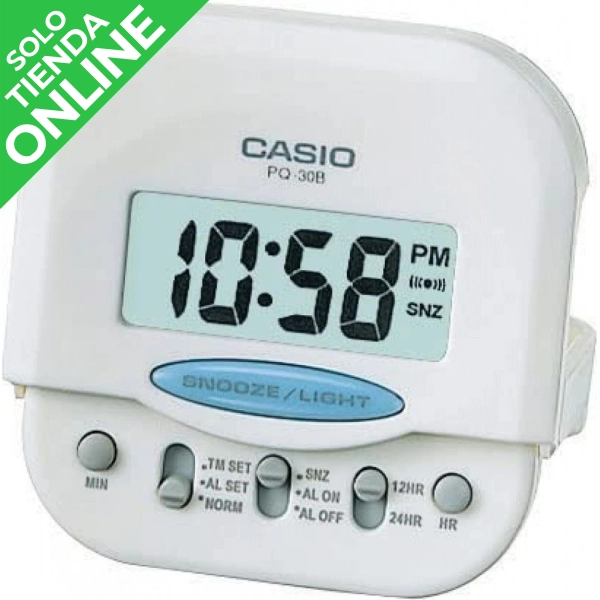 Casio PQ-10-2 Reloj despertador digital para viajero, color azul