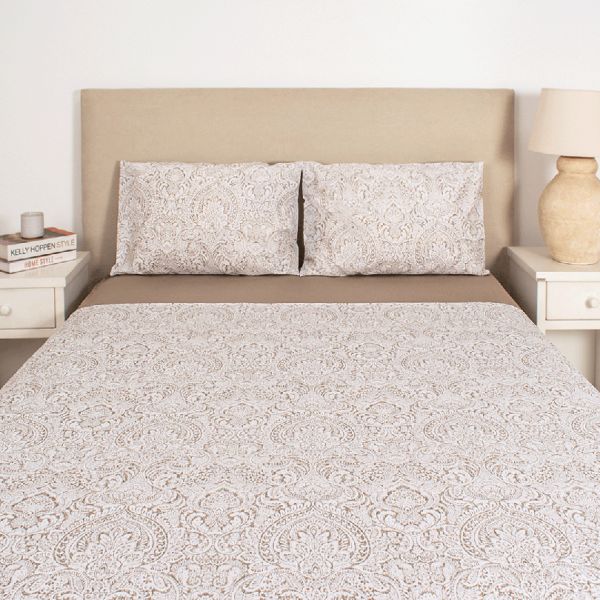 JUEGO DE SABANA QUEEN 160X200ESP.COL.I/2025 ANGRA PAISLEY BEIGE 1155602