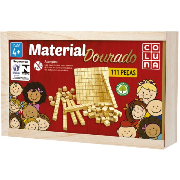 JUEGO MATERIAL DORADO 111PZS DE MADERA EN CJ COLUNA