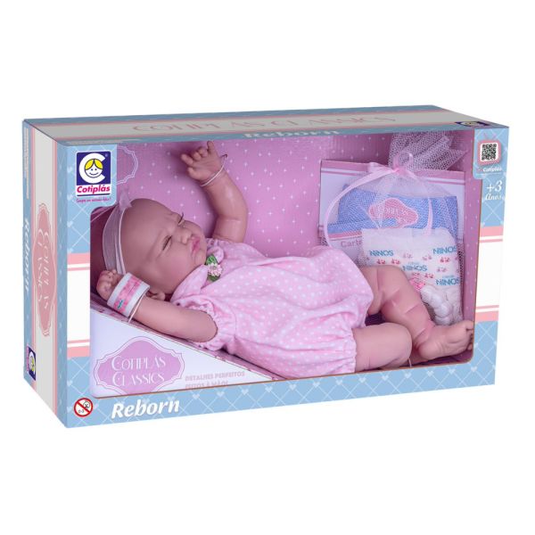 MUÑECA CLASICA REBORN NIÑA COTIPLAS   2773