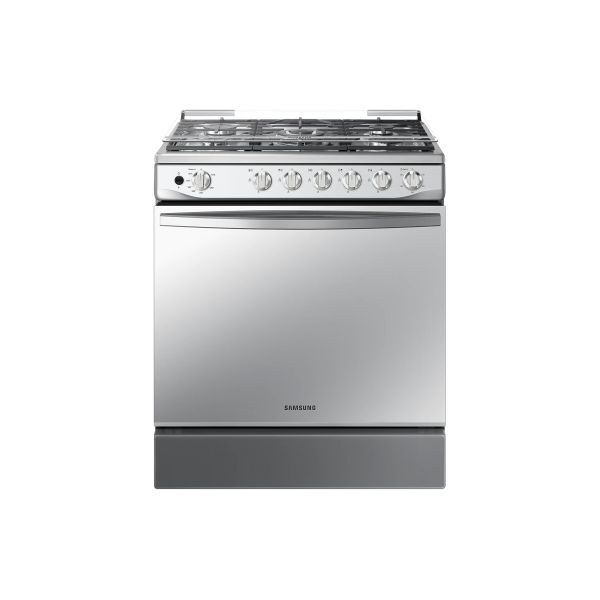 COCINA SAMSUNG 115L A GAS 5 HORNALLAS TRIPLE FLAMA C/ HORNO SILVER MIRROR NX52A7