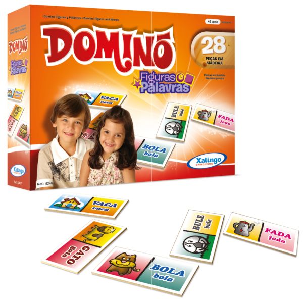 DOMINO EDUCATIVO FIGURAS Y PALABRAS EN CAJA XALING